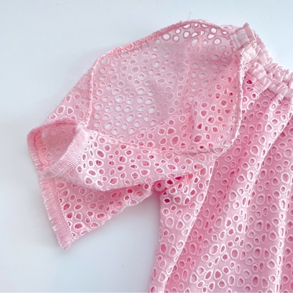 LILLY PULITZER Lillette Top In Paradise Tint Eyelet Crinkle Chiffon XS - Picture 4 of 13